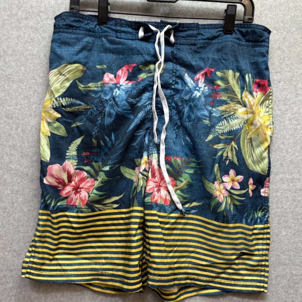 Speedo Mens Swim Trunks Shorts Beach Tropical Flower L